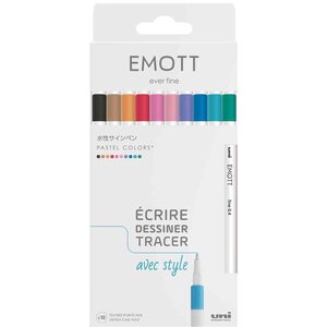 Feutre emott set de 10 'pastel colors' uni-ball