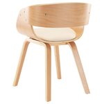 vidaXL Chaises à manger lot de 6 crème bois courbé et similicuir