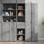 vidaXL Buffet haut gris béton 40x42 5x185 cm bois d'ingénierie
