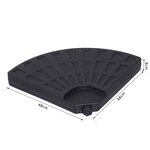 Lot de 4 poids de lestage pour parasols déportés dim. totales 48L x 48l x 8H cm polyéthylène haute densité noir