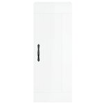 vidaXL Buffet haut Blanc brillant 34 5x34x180 cm Bois d'ingénierie