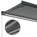 vidaXL Auvent rétractable anthracite et blanc 3 5x2 5m tissu/aluminium