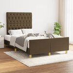 vidaXL Cadre de lit avec tête de lit marron foncé 120x200 cm Tissu
