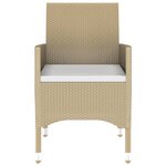 vidaXL Mobilier à dîner de jardin 3 Pièces Résine tressée Beige