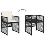 vidaXL Ensemble à manger de jardin 11 Pièces coussins noir résine tressée