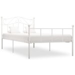 vidaXL Cadre de lit Blanc Métal 90 x 200 cm