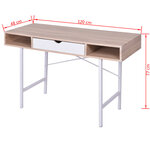 vidaXL Bureau avec 1 compartiment Chêne et blanc