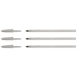 Stylo bille CRISTAL SHINE Pointe Moyenne 1 mm Noir Corps Argent x 3 BIC