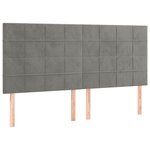 vidaXL Sommier à lattes de lit et matelas Gris clair 200x200cm Velours