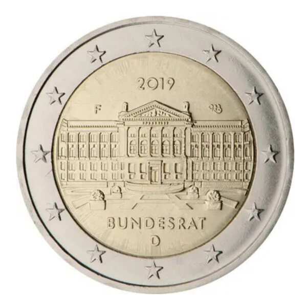 2 euros commémoratives Allemagne 2019 Bundesrat Conseil fédéral - les 5 ateliers.