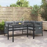 vidaXL Ensemble de salle à manger de jardin 2 Pièces anthracite acier
