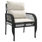 vidaXL Salon de jardin 4 Pièces avec coussins noir résine tressée