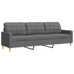 vidaXL Ensemble de canapés 2 Pièces coussins décoratifs gris foncé tissu