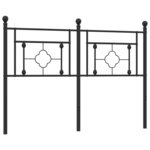 vidaXL Tête de lit métal noir 140 cm
