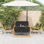 vidaXL Chaises de jardin avec table 5 Pièces Bois solide d'acacia noir