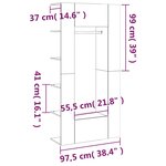 vidaXL Armoires de couloir 2 Pièces chêne fumé bois d'ingénierie