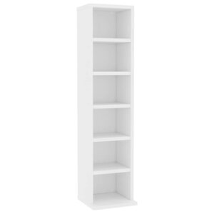 vidaXL Armoire à CD Blanc 21x20x88 cm Bois d'ingénierie