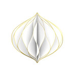 Boule En Papier Blanche - Nid D'abeille Blanc - Finitions Paillettes Dorées - Spécial Réveillon - Draeger paris