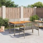 vidaXL Ensemble à manger de jardin 3 Pièces coussins gris résine tressée