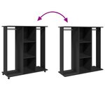 vidaXL Garde-robe avec roues noir 102x38x110 cm bois d'ingénierie