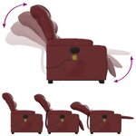 vidaXL Fauteuil inclinable de massage électrique rouge bordeaux