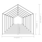 vidaXL Tente de réception PE 6 x 12 m Gris