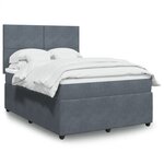 vidaXL Sommier à lattes de lit et matelas Gris foncé 140x190cm Velours