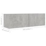 vidaXL Ensemble de meubles TV 2 Pièces Gris béton Bois d'ingénierie