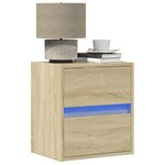vidaXL Meuble TV mural avec lumières LED chêne sonoma 41x31x45 cm