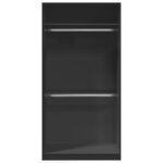 vidaXL Garde-robe Noir 100x50x200 cm Aggloméré