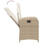 vidaXL Ensemble à manger de jardin et coussins 9 Pièces beige Poly rotin