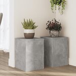 vidaXL Supports pour plantes 2 Pièces gris béton bois d'ingénierie
