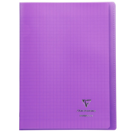 Cahier Protège-cahier Koverbook Piqué Polypro A4 96p séyès Violet Transparent CLAIREFONTAINE