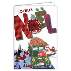 61-5840 Carte Joyeux Noël avec enveloppe blanche 12x17 5cm