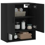 vidaXL Armoire murale noir 60x31x70 cm bois d'ingénierie