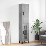 vidaXL Buffet haut Gris béton 34 5x34x180 cm Bois d'ingénierie