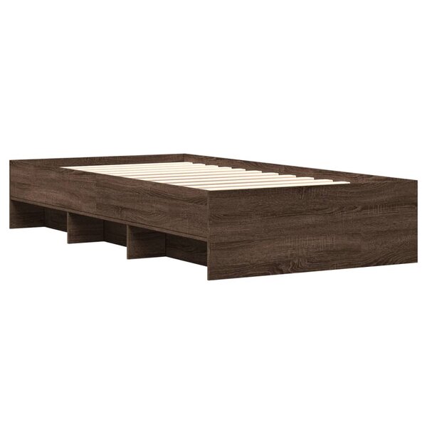 vidaXL Cadre de lit sans matelas chêne marron 90x190cm bois ingénierie