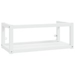 vidaXL Cadre de lavabo de salle de bain mural Blanc 79x38x31 cm Fer