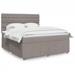 vidaXL Sommier à lattes de lit avec matelas Taupe 180x200 cm Tissu