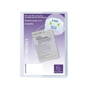 Exacompta : Etui de protection 3 volets  Carte grise format 8.5 x 12.5cm