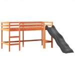 vidaXL Lit mezzanine enfants avec tour blanc/noir 90x190 cm pin massif