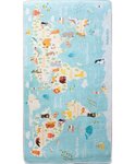 Tapis enfant MONDE 100 x 160 cm - Bleu