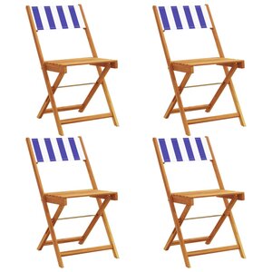 vidaXL Chaises de jardin pliantes lot de 4 tissu et bois massif