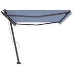 vidaXL Auvent automatique sur pied 500x350 cm Bleu/Blanc