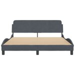 vidaXL Cadre de lit avec tête de lit Gris foncé 160x200 cm Velours