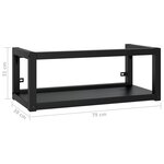 vidaXL Cadre de lavabo de salle de bain mural Noir 79x38x31 cm Fer