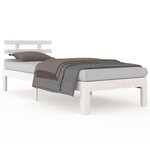 vidaXL Cadre de lit Blanc Bois massif 90x200 cm