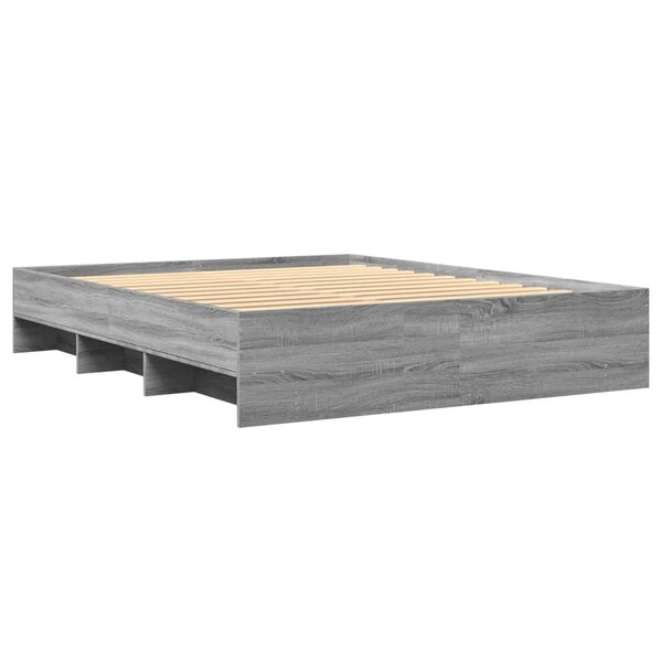 vidaXL Cadre de lit sonoma gris 160x200 cm bois d'ingénierie