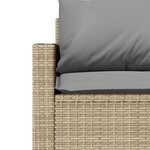 vidaXL Ensemble à manger de jardin et coussins 2 Pièces beige poly rotin