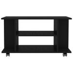 vidaXL Meuble TV avec roulettes noir 80x40x45 cm bois d'ingénierie